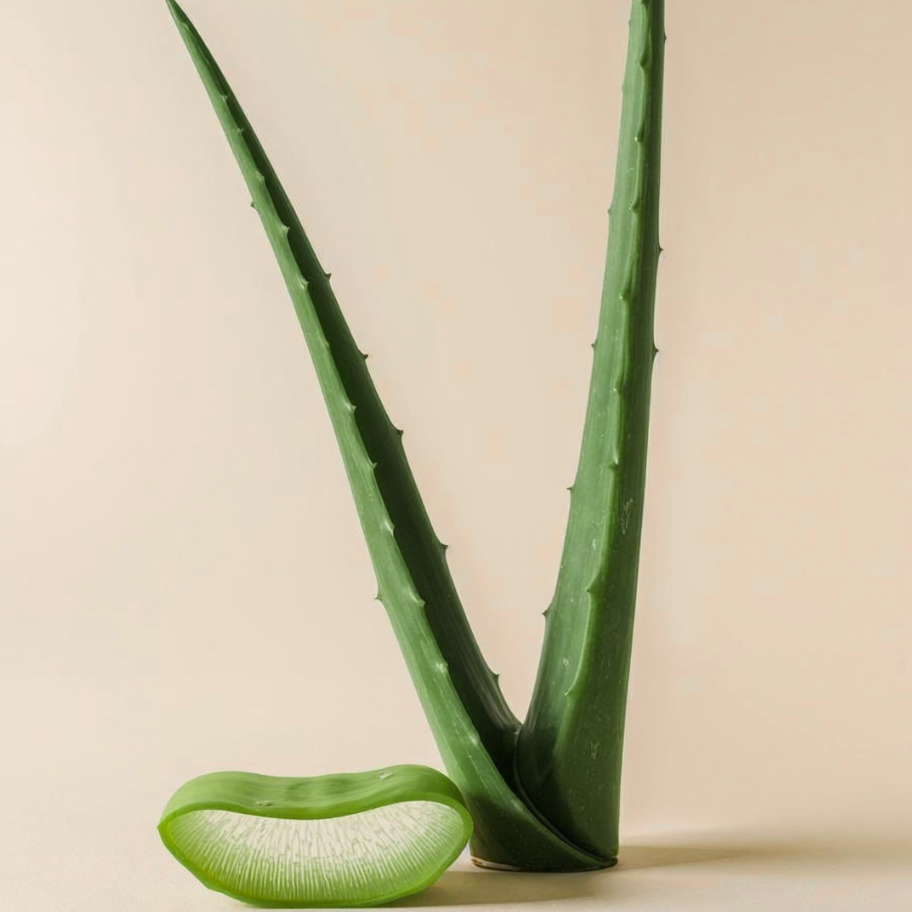 Aloe vera plant on a beige background