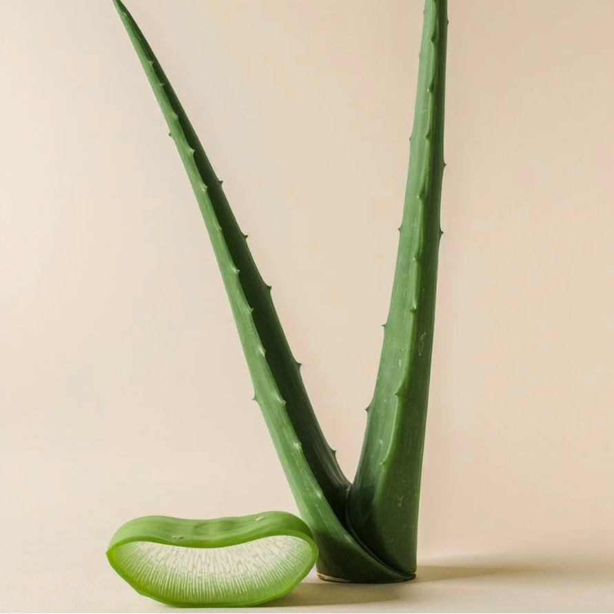 Aloe vera plant on a beige background